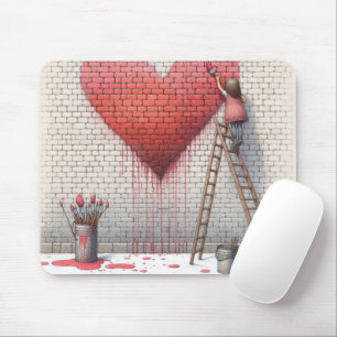 Mousepad Pintura de um Mural do Coração