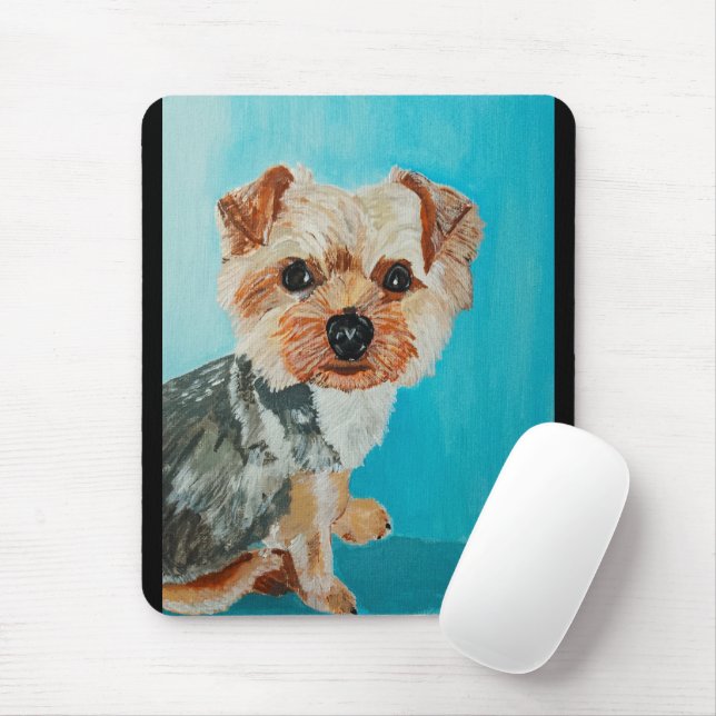 Mousepad Pintura de Yorkshire Terrier por Alfred Fox (Com mouse)
