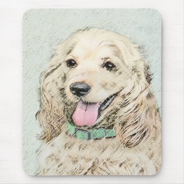 Mousepad Pintura do Cocker Spaniel Buff - Arte Original par (Frente)