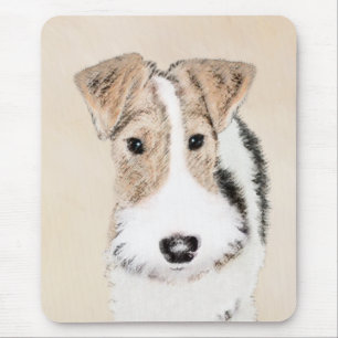 Mousepad Pintura do Fox Terrier do fio - arte original