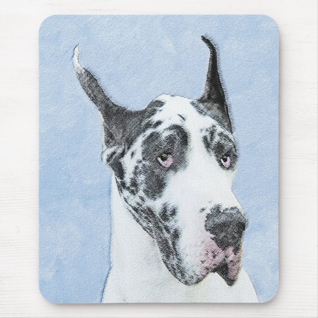 Mousepad Pintura do Great Dane (Harlequim) - Arte Original  (Frente)