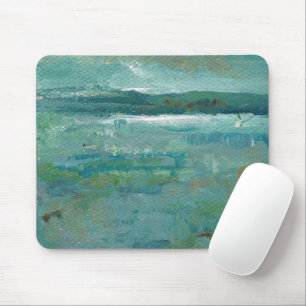 Mousepad Pintura do Oceano Abstrato de Praia Costeira