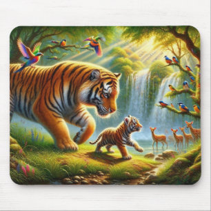Mousepad Pintura do Paraíso da Selva Whimsical