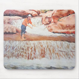 Mousepad Pintura do pescador em cascata