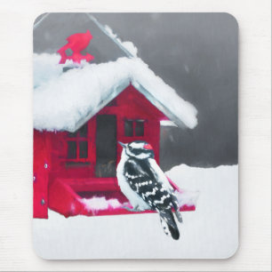 Mousepad Pintura do Pica-Pau Downy - Arte Original