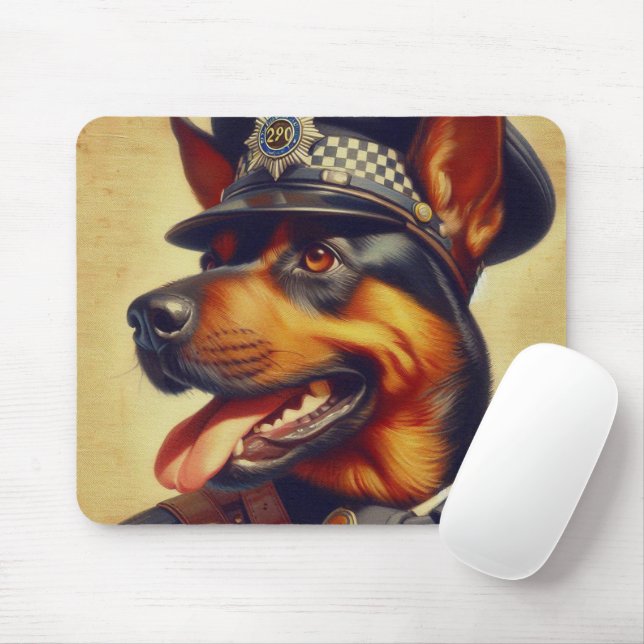 Mousepad Pintura do Rottweiler Retro (Com mouse)