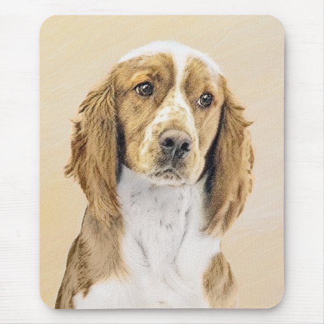 Mousepad Pintura do Welsh Springer Spaniel - Arte Original  (Frente)