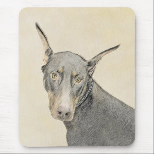 Mousepad Pintura Doberman Pinscher - Arte Original para Cã