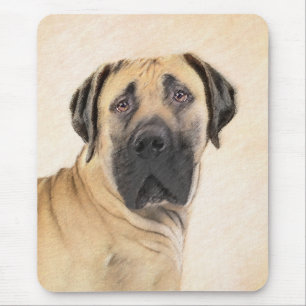 Mousepad Pintura em Boerboel - Arte Cachorro Original Bonit