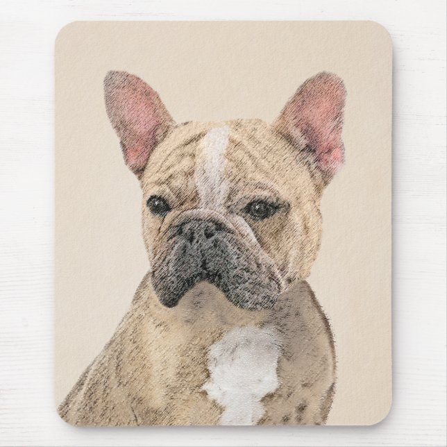 Mousepad Pintura em Bulldog Francês (Sable) - Pintura Origi (Frente)