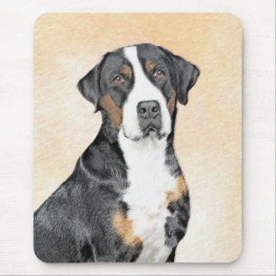Mousepad Pintura em Cachorro na Grande Montanha Suíça - Art