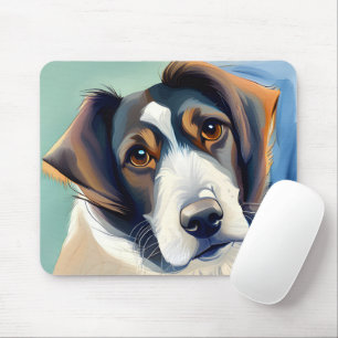 Mousepad Pintura em Desenho de Portraços de Cão