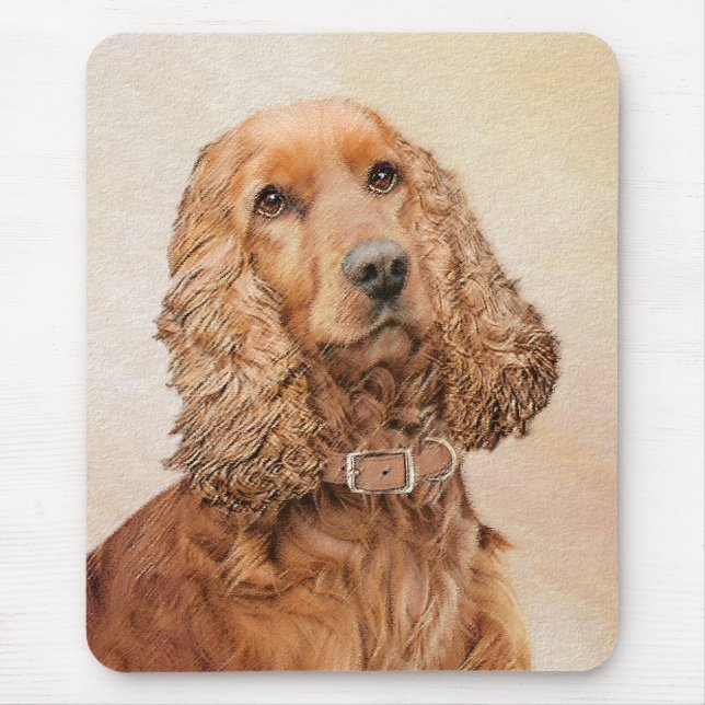 Mousepad Pintura em espanhol com Cocker Inglês - Arte Origi (Frente)