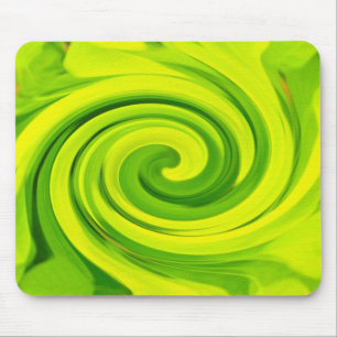 Mousepad Pintura em espiral de arte líquida verde-Abstrato