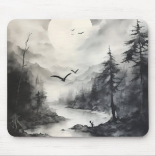 Mousepad Pintura em Paisagem Monocromática
