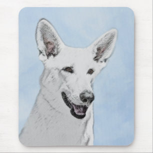 Mousepad Pintura em Pastor Branco - Arte de Cachorro Origin
