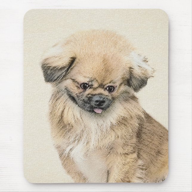 Mousepad Pintura em Pekingese - Arte Cachorra Original (Frente)