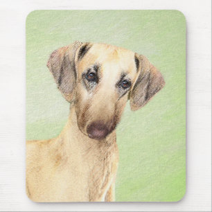 Mousepad Pintura em Sloughis - Arte Cão Original Bonita