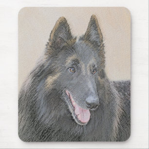 Mousepad Pintura em Tervuren Belga - Arte Cachorra Original
