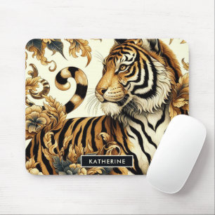Mousepad Pintura em Tigre do Ouro Vintage