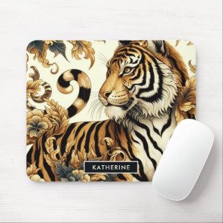 Mousepad Pintura em Tigre do Ouro Vintage