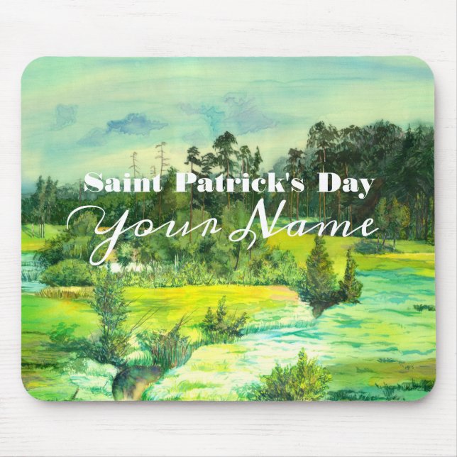 Mousepad pintura em vale verde Watercolor (Frente)