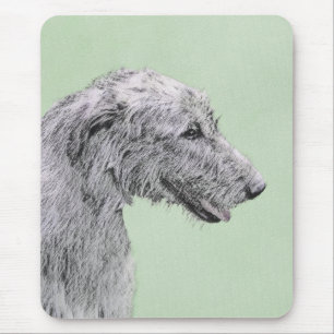 Mousepad Pintura em Wolfhound Irlandês - Arte Cão Origina