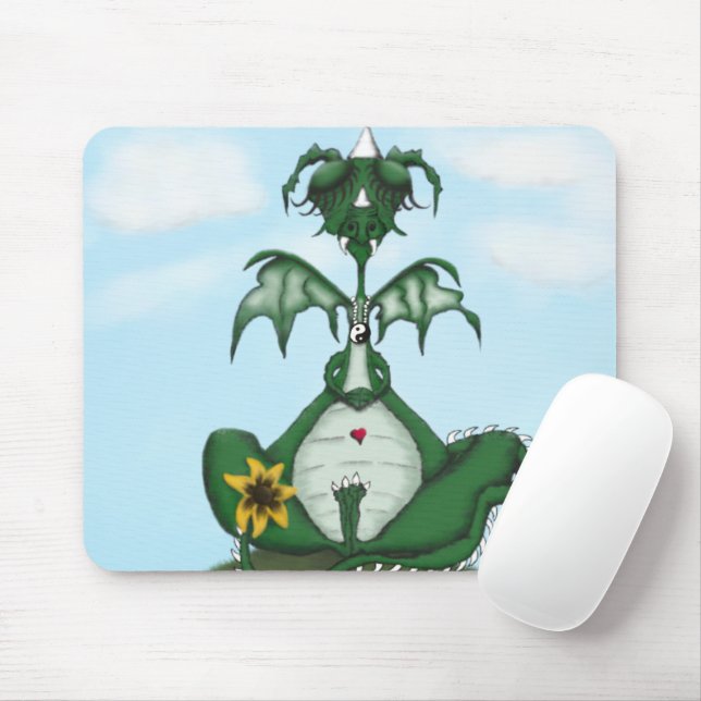 Mousepad Pintura Engraçada de Yogi Dragon (Com mouse)