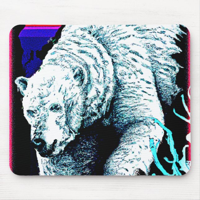 Mousepad Pintura impressionante de um Urso Polar. Compre ag (Frente)