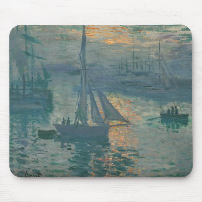 Mousepad Pintura Impressionista Marinha do Nascer do Sol de (Frente)