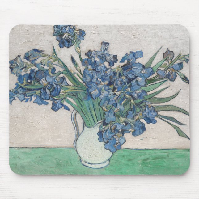 Mousepad Pintura Impressionista Vaso de Íris de Van Gogh (Frente)