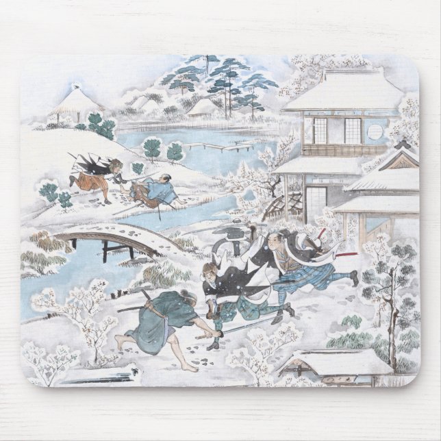 Mousepad Pintura japonesa do samurai de combate de 47 Ronin (Frente)