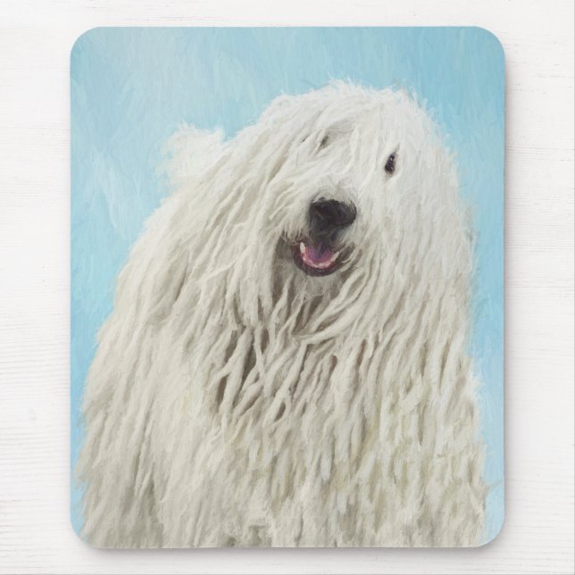 Mousepad Pintura Komondor - Arte Cachorra Original (Frente)