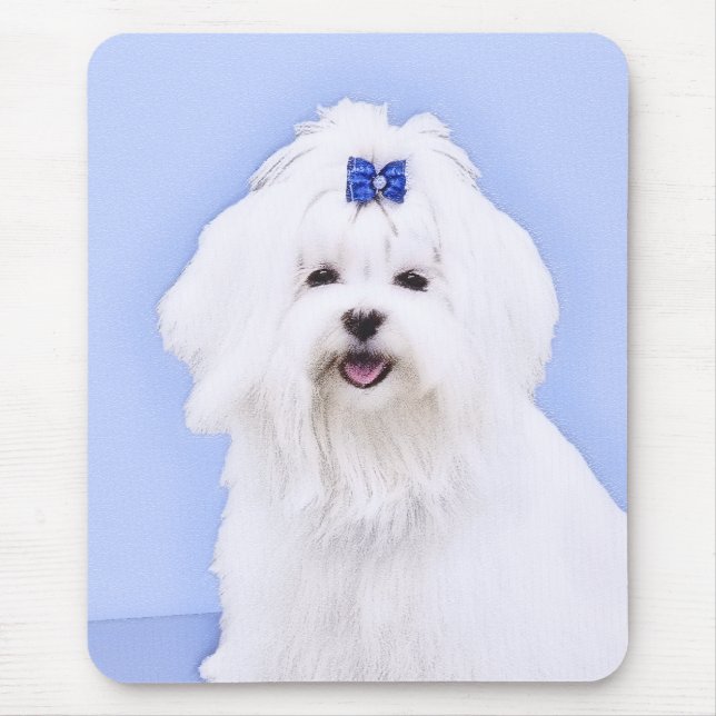 Mousepad Pintura Maltesa - Arte Cachorra Original (Frente)