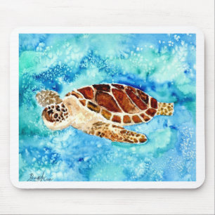 Mousepad pintura marinha da aguarela do sealife da