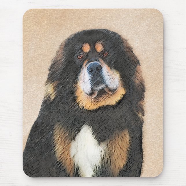 Mousepad Pintura Mastiff Tibetana - Arte Canina Original (Frente)