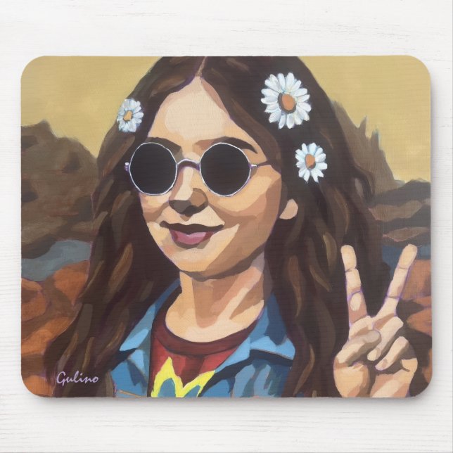 Mousepad Pintura Moderna da Mona Lisa - Arte Inspirada em d (Frente)