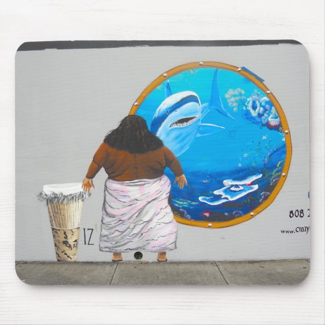 Mousepad Pintura mural da arte da rua de Havaí (Frente)
