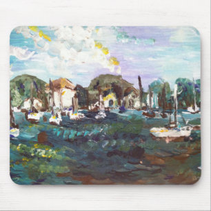 Mousepad Pintura na Ilha Put-n-Bay Lake Erie nº 2
