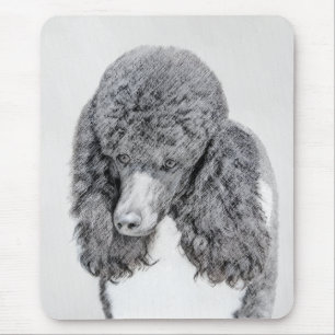 Mousepad Pintura Negra De Poodle Padrão - Arte Cão