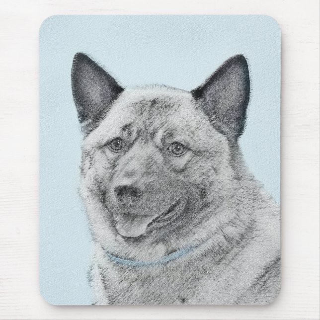 Mousepad Pintura Norueguesa de Elkhound - Arte Original de  (Frente)
