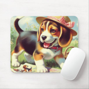 Mousepad Pintura para puppy com beagle
