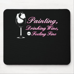 Mousepad Pintura   Pintura Bebendo Vinho Sentido Fino