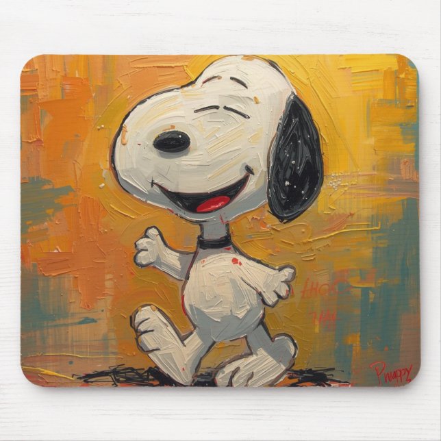 Mousepad Pintura Pop Art de Cachorro Beagle Alegre (Frente)