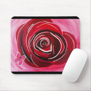 Mousepad Pintura Rosa Borboleta por Alfred Fox