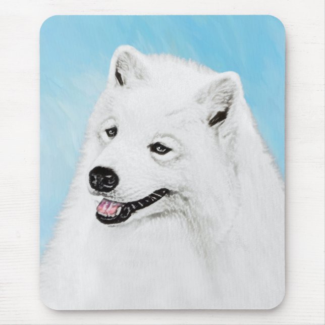 Mousepad Pintura Samoyed - Arte Cachorosa Original (Frente)