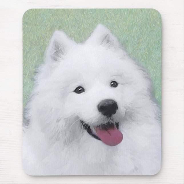 Mousepad Pintura Samoyed - Arte Cachorosa Original (Frente)