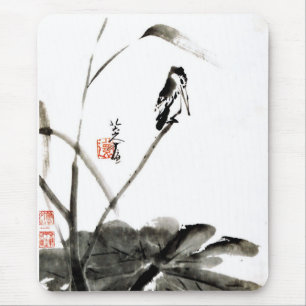 Mousepad pinturas antigas aquarelas chinesas
