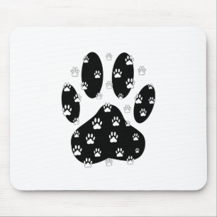 Mousepad Pinturas Brancas na Impressão de Pata Preta