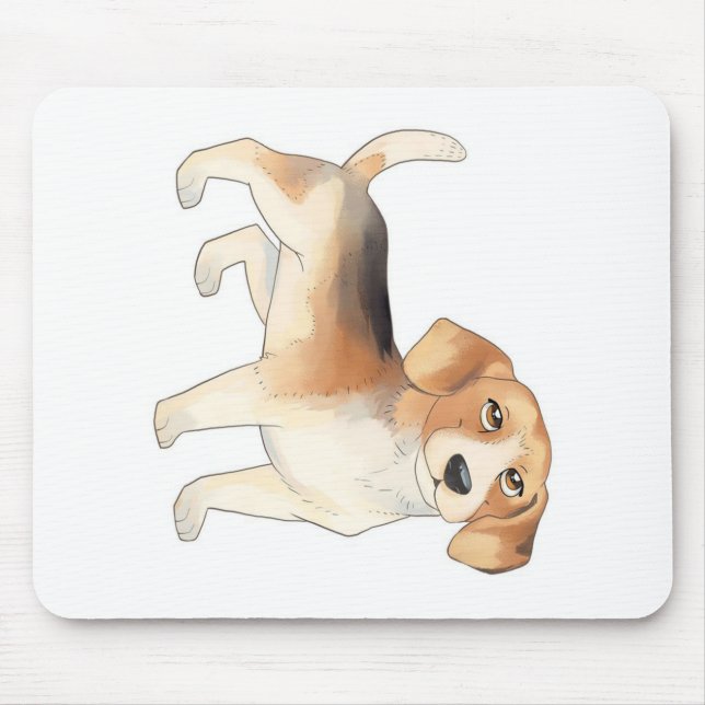 Mousepad Pinturas de Cachorro de Beagle Cute (Frente)